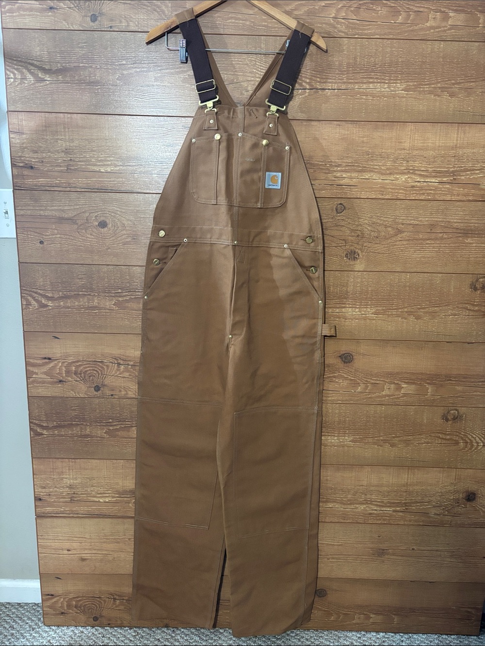 Carhartt Duck Bib Overalls 2002 R01 BRN sz 36 x 34